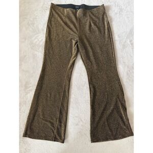 Torrid Women's Size 2 Gold Metallic Sparkle Flare‎ Leggings Party Pants
